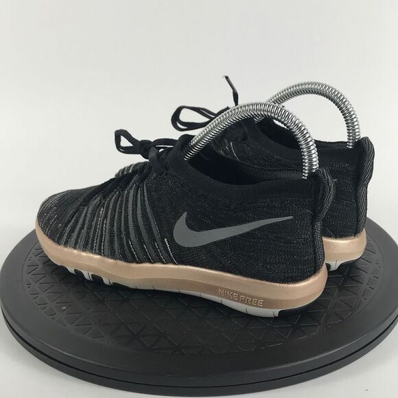 Nike Free Transform Flyknit Black/Gold Running Shoes 833410-005 Women’s Size 5 - Picture 7 of 12